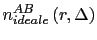 $\displaystyle n_{ideale}^{AB}\left(r,\Delta\right)$