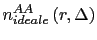 $\displaystyle n_{ideale}^{AA}\left(r,\Delta\right)$